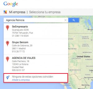 Añadir empresa en Google My business