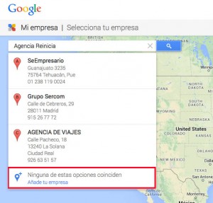 Añadir empresa en Google My business